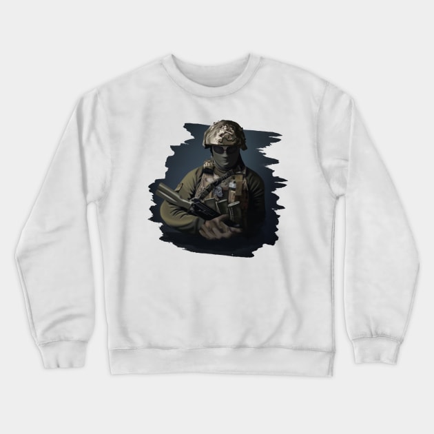 Fearless Warrior - Powerful and Majestic Crewneck Sweatshirt by HelenSokolovaDesign